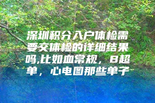 深圳积分入户体检需要交体检的详细结果吗,比如血常规，B超单，心电图那些单子