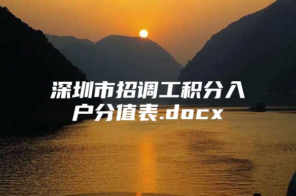 深圳市招调工积分入户分值表.docx