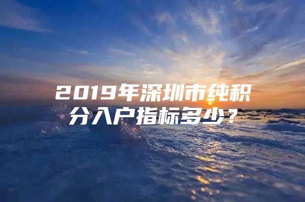 2019年深圳市纯积分入户指标多少？