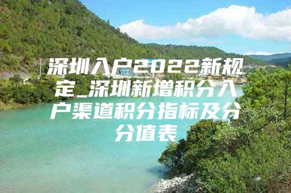 深圳入户2022新规定_深圳新增积分入户渠道积分指标及分分值表