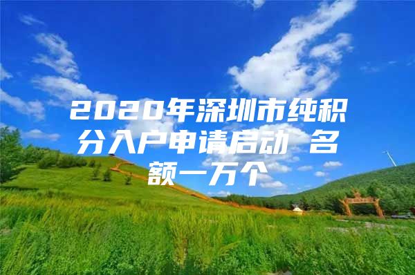 2020年深圳市纯积分入户申请启动 名额一万个