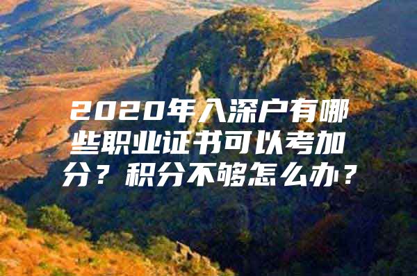 2020年入深户有哪些职业证书可以考加分？积分不够怎么办？