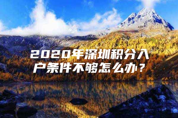 2020年深圳积分入户条件不够怎么办？