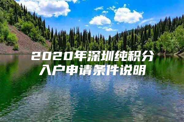 2020年深圳纯积分入户申请条件说明