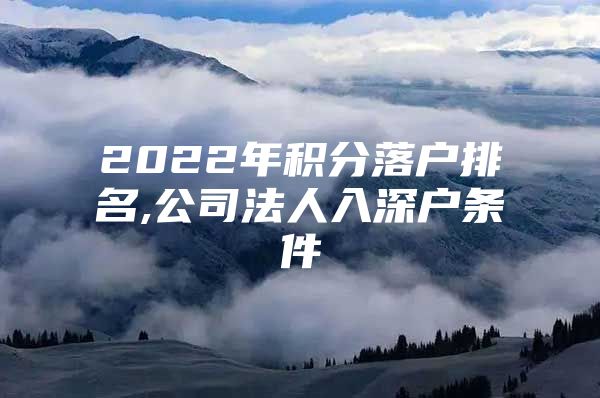 2022年积分落户排名,公司法人入深户条件