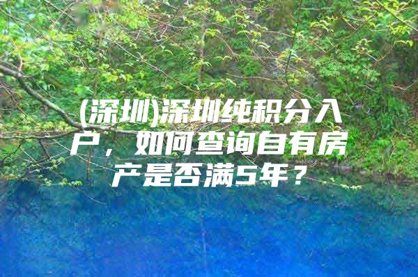 (深圳)深圳纯积分入户，如何查询自有房产是否满5年？