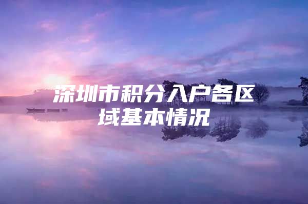 深圳市积分入户各区域基本情况