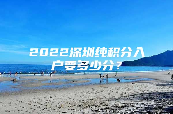 2022深圳纯积分入户要多少分？